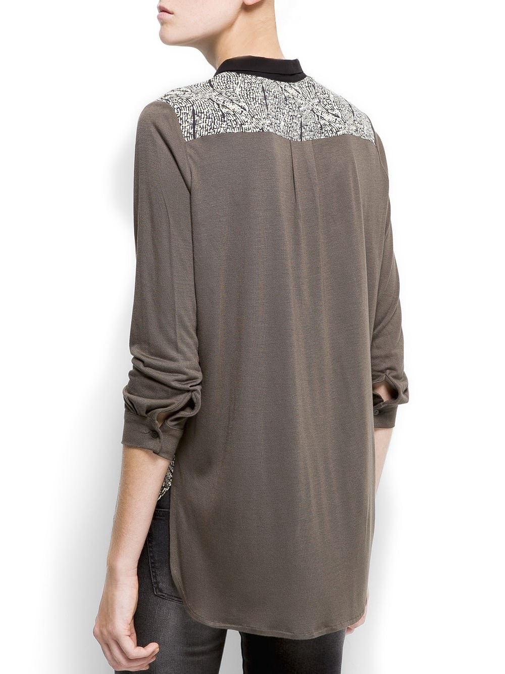 Mango olive patterned top - Picture 2 of 5